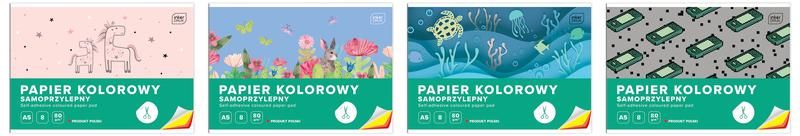 PAPIER KOLOROWY SAMOPRZYLEPNY A4 8KOL INTERDRUK zdjęcie 1