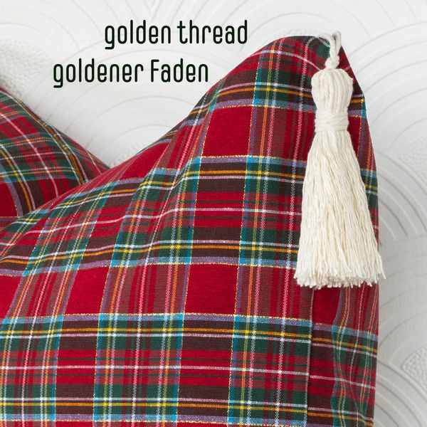 Poszewka Świąteczna KRATA CZERWONA Boże Narodzenie Chwosty 40x40cm zdjęcie 7