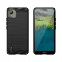 etui silikonowe carbon case do nokia c110 - czarne