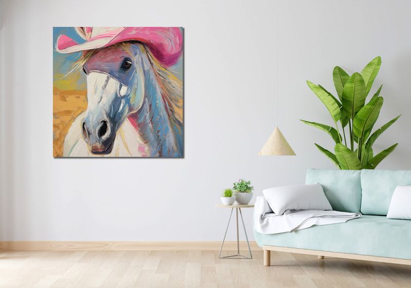 Obraz 100x100cm Różowy Kapelusz zdjęcie 2