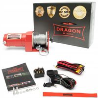 ~1T WYCIĄGARKA DRAGON 12V ELEKTRYCZNA WCIĄGARKA linowa do pługa quada 2000