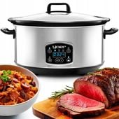 Wolnowar Garnek ceramiczny Slow Cooker Yoer INOX LCD 320W 6,5L