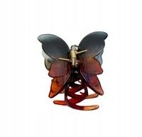 Spinka klamra plastikowa motyl dwukolorowy brązowo-czarny 7 cm