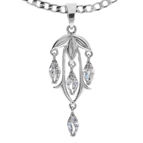 SREBRNY KOMPLET ORNAMENT Z CYRKONIAMI PRÓBA SREBRA 925 na Arena.pl