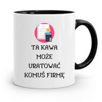 Kubek Czarny Prezent Dla Księgowej Księgowego Z Nadrukiem Ze Zdjęciem