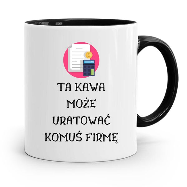 Kubek Czarny Prezent Dla Księgowej Księgowego Z Nadrukiem Ze Zdjęciem zdjęcie 1