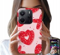 ETUI DO XIAOMI NOTE 14 4G - KOBIECE, MODNE WZORY XOXO SERCE + SZKŁO