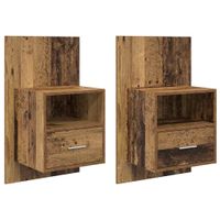 Szafka pod łóżko 2 pcs Stare drewno 48.5 x 32.5 x 80 cm