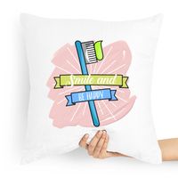 Poduszka Prezent Dla Dentysty Smile And Be Happy Z Nadrukiem Ze Zdjęciem