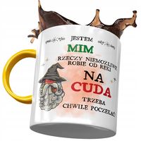 Kubek Żółty Dla Mima Na Cuda Trzeba Poczekać Z Nadrukiem Ze Zdjęciem