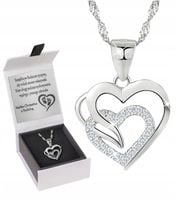 Srebrny naszyjnik serce srebro próba 925 łańcuszek damski rodowany grawer