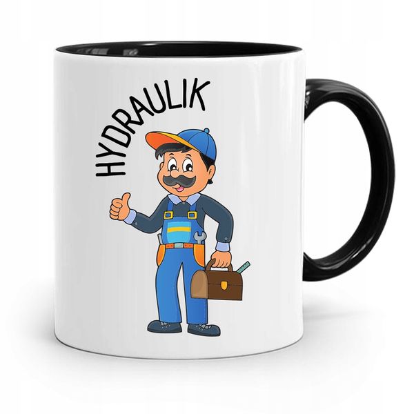 Kubek Czarny Prezent Dla Hydraulika Najlepszy Z Nadrukiem Ze Zdjęciem zdjęcie 1