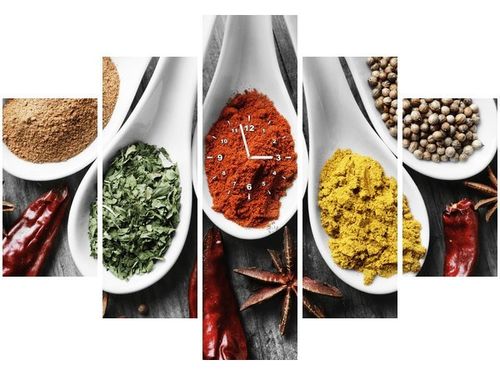 105CM 150CM ZEGAR 5 ELEM SMAKI ŚWIATA DRUK OBRAZ na Arena.pl