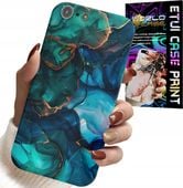 ETUI DO IPHONE 5 / 5S / 5C - NIEBIESKO ZIELONY MARMUREK PLECKI WZORY