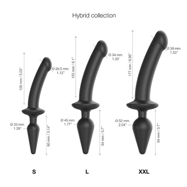 Strap-on-me Switch Plug-in Semi-realistic Dildo Black S zdjęcie 4