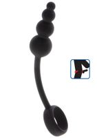 korek analny z pierścieniem toyjoy silikonowy czarny 22 cm