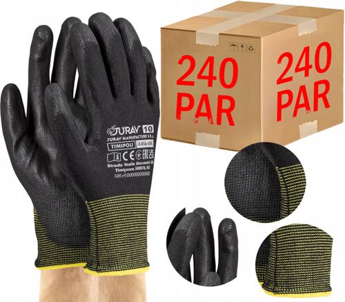 rękawice robocze czarne j-timipoli_bb10-xl - 240 par na Arena.pl