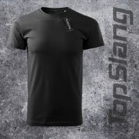 Topslang koszulka męska bawełniana gruba dobra jakość czarna t-shirt męski czarny REGULAR XL