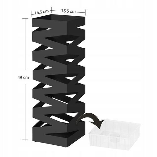 Stojak na parasole METALOWY z ociekaczem abażur czarny +4 HACZYKI na Arena.pl
