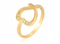 PIERŚCIONEK ZŁOTY STAL WIELKIE SERCE 17