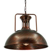 Industrialna lampa wisząca Loft 7897/1 BL CO kopuła do salonu mosiądz