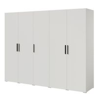 Szafa uchylna Napoli 5D 250 Biała (czarny uchwyt)