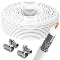 PRZEWÓD KABEL ANTENOWY KONCENTRYCZNY 4K FULL HD RG6U TV SAT ZESTAW 100M