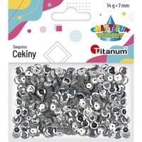 cekiny okrągłe 7mm x 14g metaliczne srebrne titanum