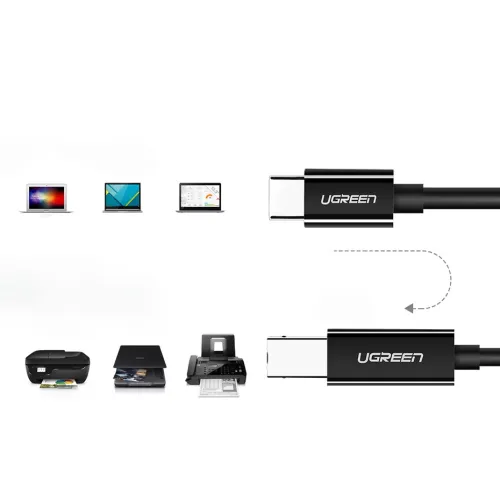 kabel ugreen us241 usb-c 2.0 - usb-b 1 m - czarny na Arena.pl