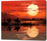 Obraz 100x90cm Zachód Słońca na Prerii