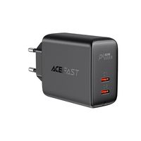 ładowarka sieciowa 2x usb-c 40w pps pd qc 3.0 afc fcp czarny