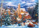 PUZZLE 300 UKŁADANKA WIDOK OBRAZ ZIMA GÓRY LAS MIASTO ŚNIEG SANKI 8+ CASTOR