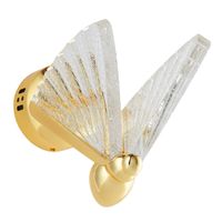 Ozdobny kinkiet ścienny Bee ST-W0612-1S LED 7W 3000K motyl szkło złoty