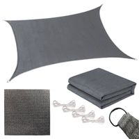 Żagiel przeciwsłoneczny ogrodowy 3x2 m – szary prostokątny zacieniacz na taras i balkon 180g Z-P-32-G