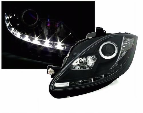 REFLEKTORY Lampy  SEAT LEON  TOLEDO 2005 - 2009 LED Żarówki H1 GRATIS BLACK na Arena.pl