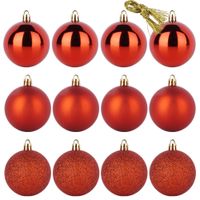 12x Bombki Choinkowe Świąteczne Nietłukące Czerwone Zestaw Bombek Choinka
