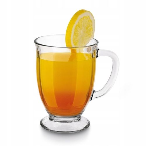 Zestaw kubków 6x DUŻY KUBEK SZKLANY do herbaty 450ml Z UCHEM do zmywarki na Arena.pl