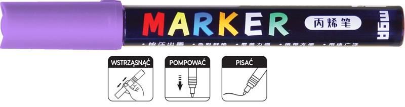 Marker akrylowy 1-2 mm, jasnofioletowy, MG zdjęcie 1