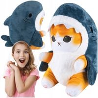 Miś Maskotka Poduszka Duży Pluszowy Kot Rekin Kotorekin 55Cm Przytulanka Xl