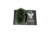 KSIĘGA na grób Podkład do stroików sztucznych Czarna z brokatem z doniczką