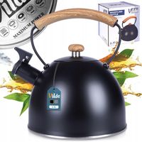 Czajnik CZARNY stalowy z gwizdkiem do gotowania wody kuchenny na kuchenkę