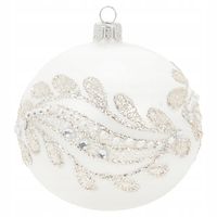 Szklane Bombki Choinkowe Zestaw 6 szt. Bombki na choinkę Biały Mat 10 cm