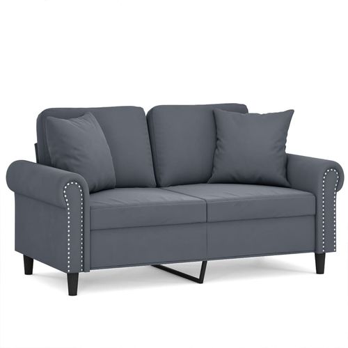 2-osobowa sofa z poduszkami, ciemnoszara, 120 cm, aksamit na Arena.pl