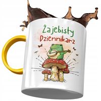 Kubek Żółty Dla Dziennikarza Żajebisty Dziennikarz Z Nadrukiem Ze Zdjęciem