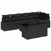 Zestaw Sof na Ogród 9 pcs 289 x 124 x 85 cm Polirattan
