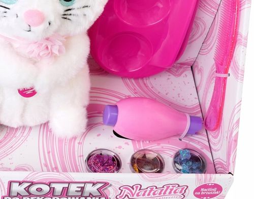 KOTEK DO DEKOROWANIA ZESTAW AKCESORIA pluszowy KOT MIAUCZY Natalia na Arena.pl