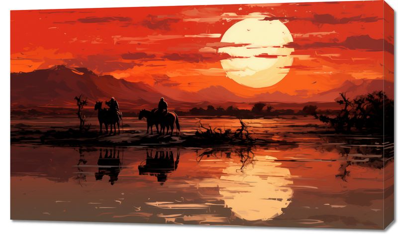 Obraz 100x60cm Zachód Słońca na Prerii zdjęcie 1