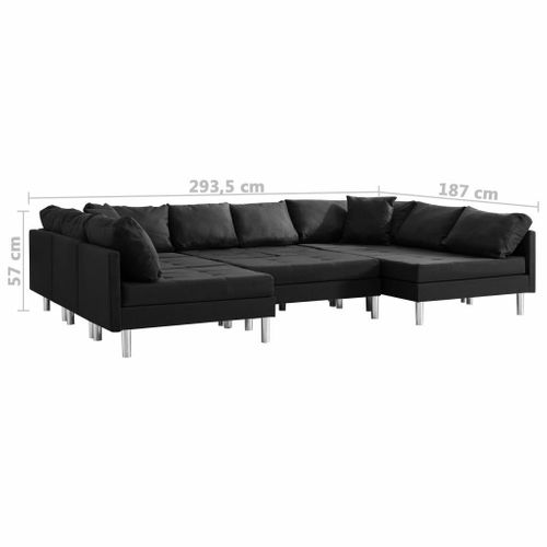 Sofa Modułowa, Tkanina, Czarna na Arena.pl