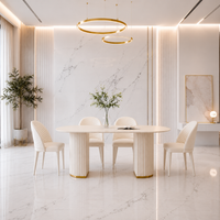 Stół złoty Glamour Nowojorski plisowany z kamiennym blatem  180x90x75