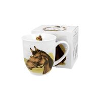 KUBEK PORCELANOWY DUO ZWIERZĘTA PORTRET KONIA KOŃ NA PREZENT 400 ML